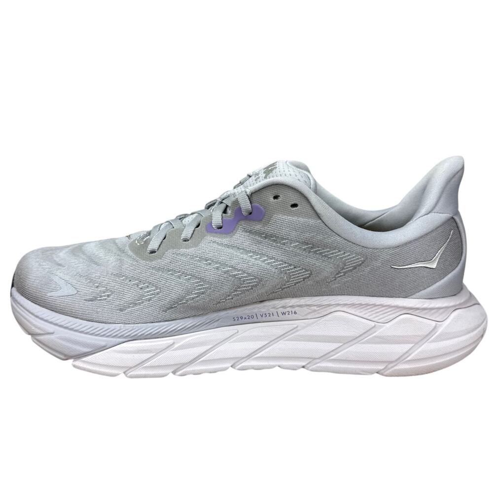 Hoka Arahi 6 Women 9.5 B Harbor Mist Silver Running Shoes Sneaker Aetrex Insoles - Picture 2 of 13